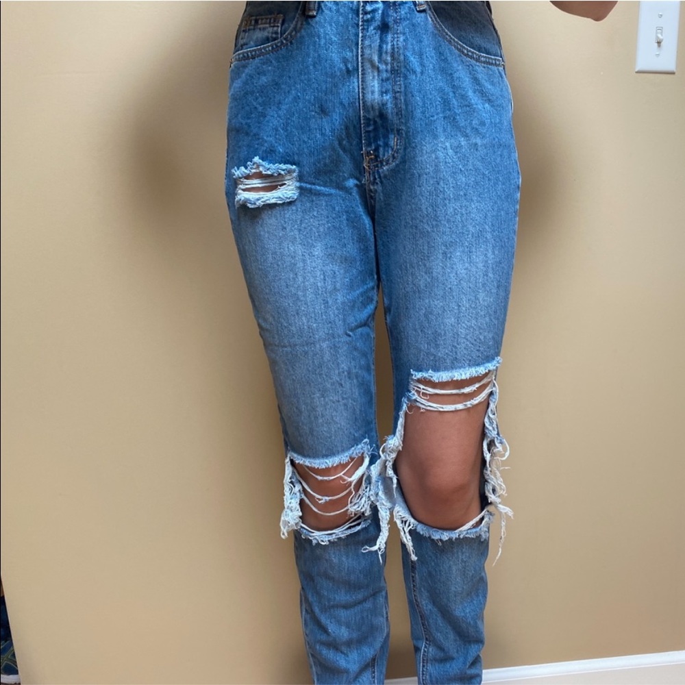 Missguided Ripped Mom Jeans